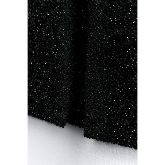 Black Zara Metallic Thread Boucle Elastic Waist Knit Pencil Midi Skirt (NWT) - Picture 9 of 10